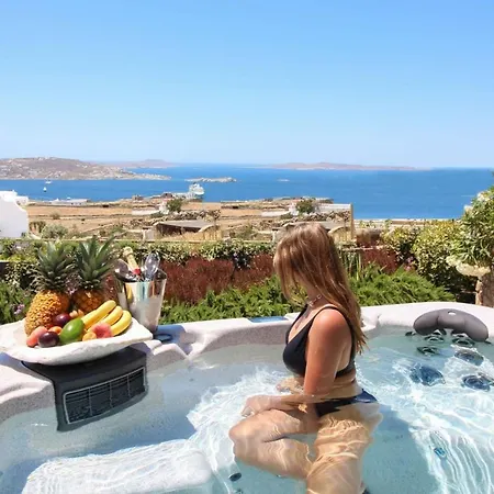Villa Boutique Mykonos Villa Heated Hot-Tub Wonderful Views Villa Heart Agia Sofia *